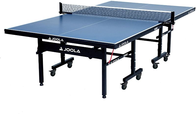 Photo 1 of JOOLA Inside - Professional MDF Indoor Table Tennis Table with Quick Clamp Ping Pong Net and Post Set - 10 Minute Easy Assembly - Ping Pong Table with Single Player Playback Mode
