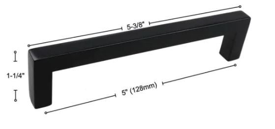 Photo 1 of 5 in. Matte Black Solid Square Slim Cabinet Drawer Bar Pulls (10-Pack)
