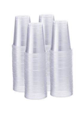 Photo 1 of [500 Pack - 9 oz.] Clear Disposable Plastic Cups - Cold Party Drinking Cups
