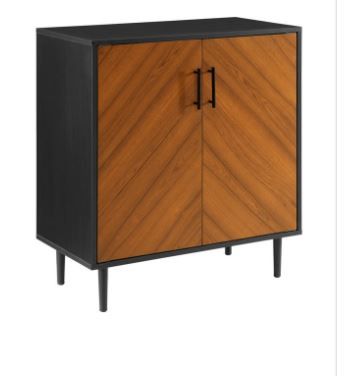 Photo 1 of Hampton 28" Modern Bookmatch Accent Cabinet in Solid Black
