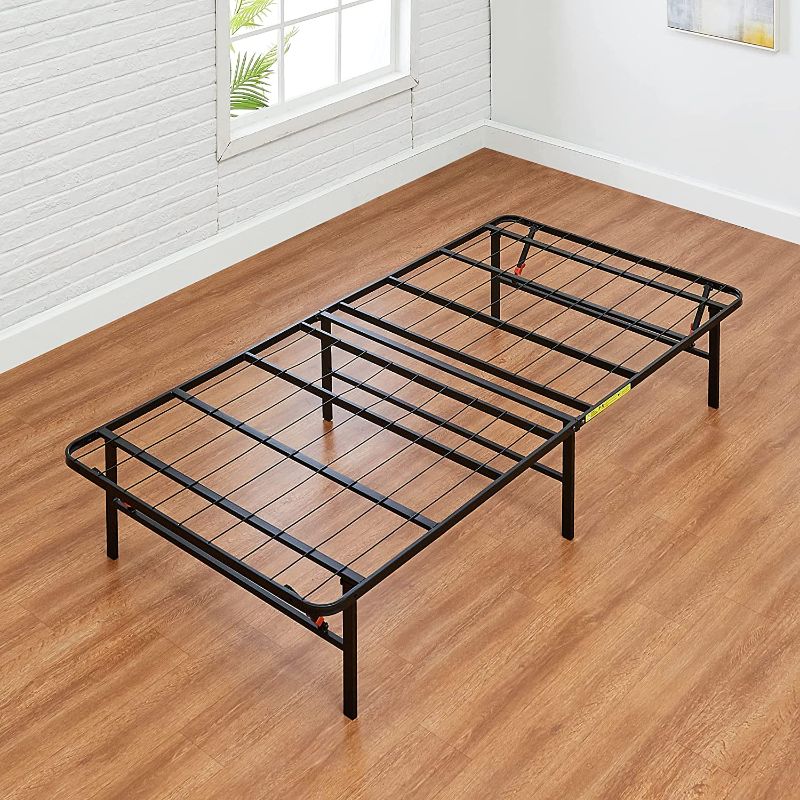 Photo 1 of Amazon Basics Foldable, 18" Black Metal Platform Bed Frame with Tool-Free Assembly, No Box Spring Needed - Twin
