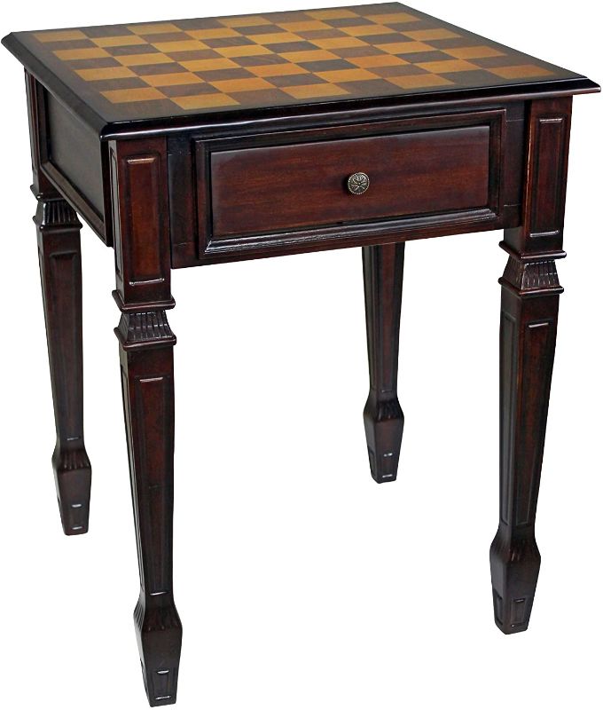 Photo 1 of Design Toscano DE302 Walpole Manor Chess Gaming Table, 26 Inch, Walnut table only 