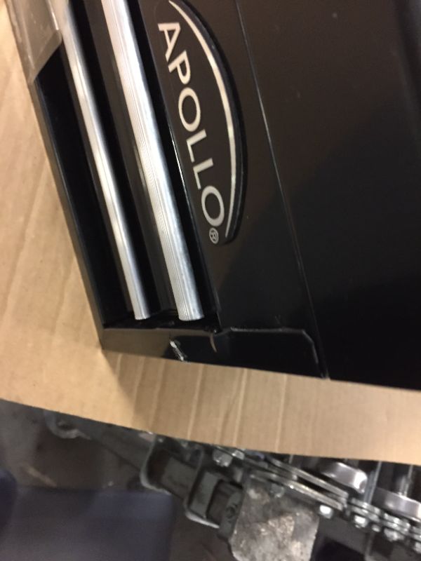 Photo 1 of APOLLO HAND & POWER TOOLS Black Metal Tool Box with Deep Top Compartment and 2 Drawers in Heavy-Duty Steel Chest With Ball Bearing Opening And Powder Coated Finish - DT5010
