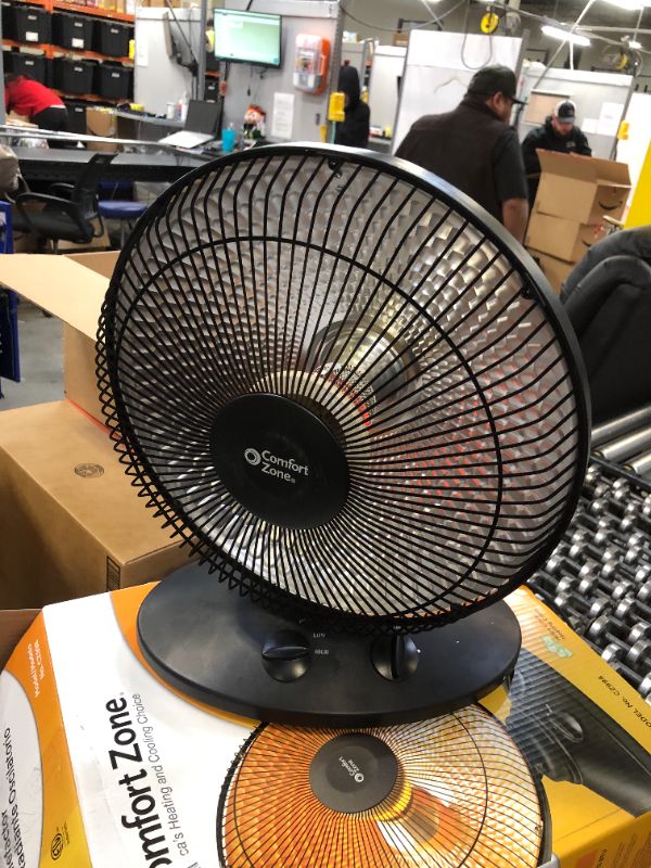 Photo 2 of Comfort Zone 700/1000-Watt Oscillating Parabolic Dish Radiant Electric Portable Space Heater , Black