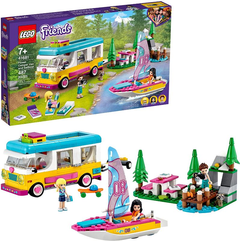 Photo 1 of LEGO Friends Forest Camper Van and Sailboat 41681 Building Kit; Forest Toy; New 2021 (487 Pieces)
