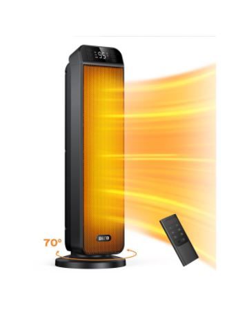 Photo 1 of Space Heater, Safest 1500W PTC Dreo 24" Ceramic Tower Electric Space Heaters with Remote for Home
