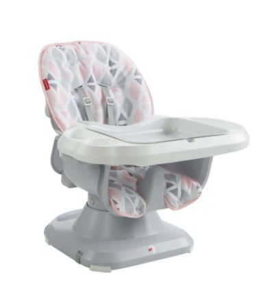 Photo 1 of Fisher-Price SpaceSaver Adjustable High Chair, Pink
