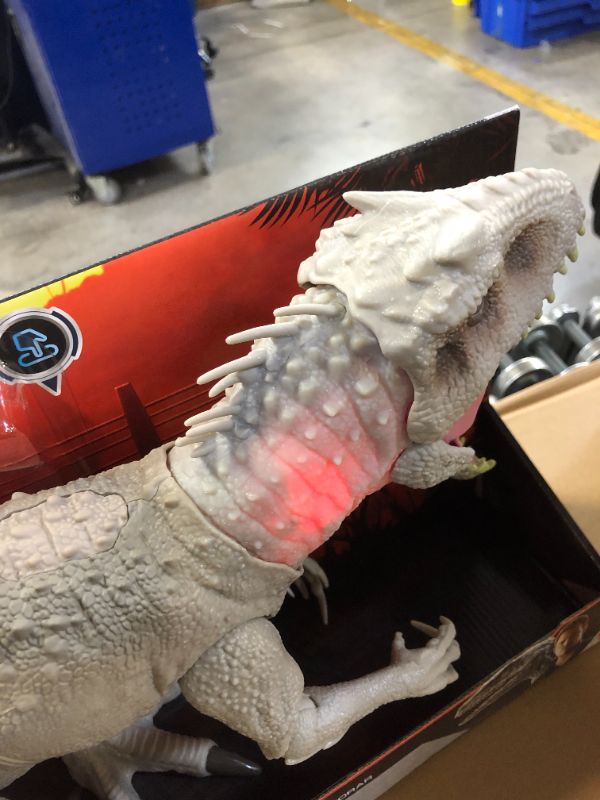 Photo 2 of ??Jurassic World Destroy ‘N Devour Indominus Rex with Chomping Mouth, Slashing Arms, Lights & Realistic Sounds, Swallows 3 ¾ Human Action Figures ?
