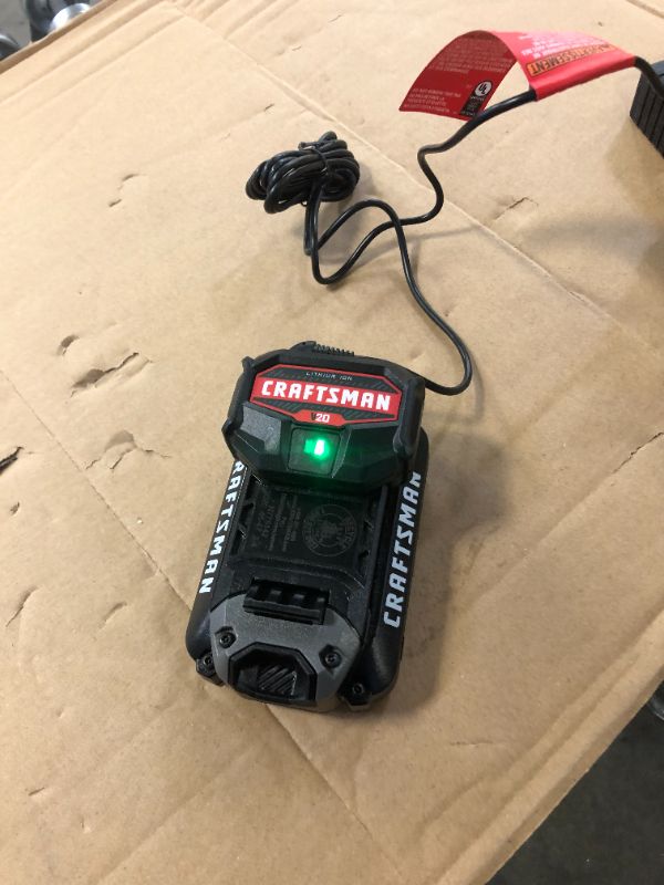 Photo 1 of craftsman 20v charger lithium ion small charger with battery 