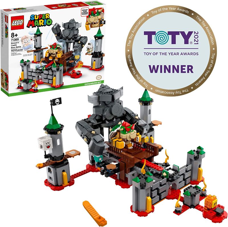 Photo 1 of LEGO Super Mario Bowser’s Castle Boss Battle Expansion Set 71369 Building Kit; Collectible Toy for Kids to Customize Their Super Mario Starter Course (71360) Playset (1,010 Pieces)
