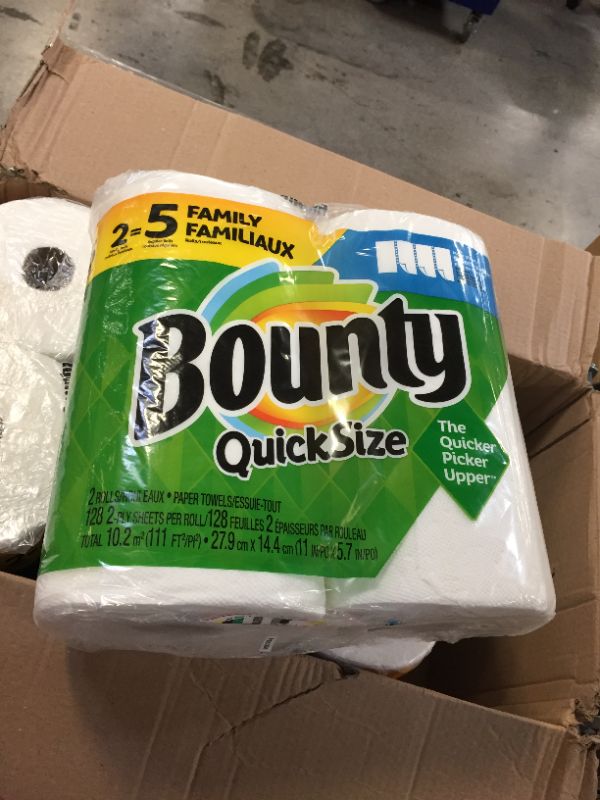 Photo 3 of Bounty Quick-Size Paper Towels, White, 8 Family Rolls = 20 Regular Rolls
