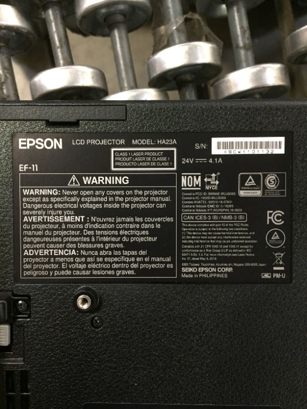 Photo 3 of Epson V11HA23020 EpiqVision Mini EF11 3LCD Projector - 16:9 - Black - 1920 x 108
