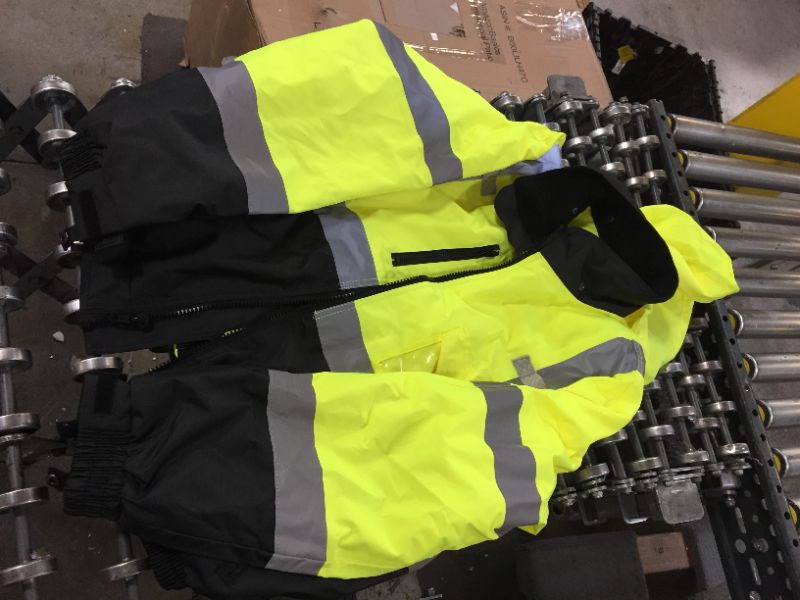 Photo 1 of PYRAMEX RJ31 Series Lumen X Class 3 Fleece Bomber Safety Jacket, Lime, large
