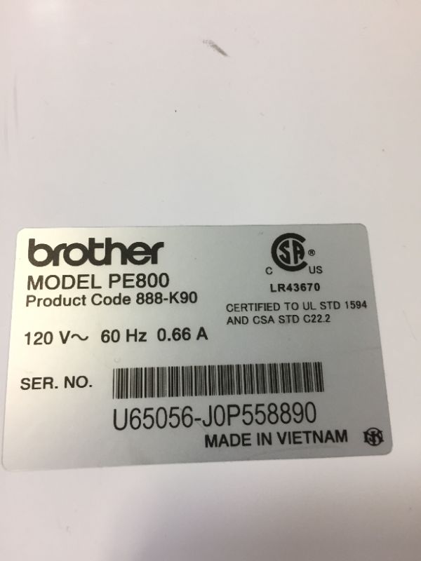 Photo 4 of Brother Embroidery Machine