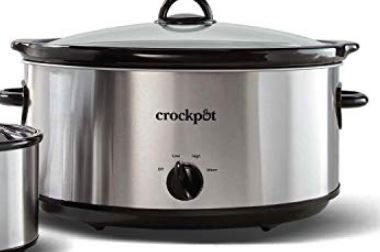Photo 1 of Crock-Pot® 8-Quart Manual Slow Cooker, Stainless Steel with Little Dipper® Food Warmer