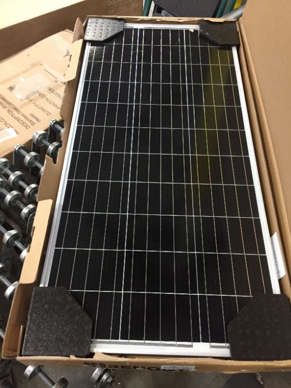 Photo 3 of Renogy Solar Panel 100 Watt 12 Volt Eclipse Monocrystalline High-Efficiency Module PV Power for Battery Charging, Boat, Caravan, RV and Other Off-Grid Applications, 100MB, 100W
