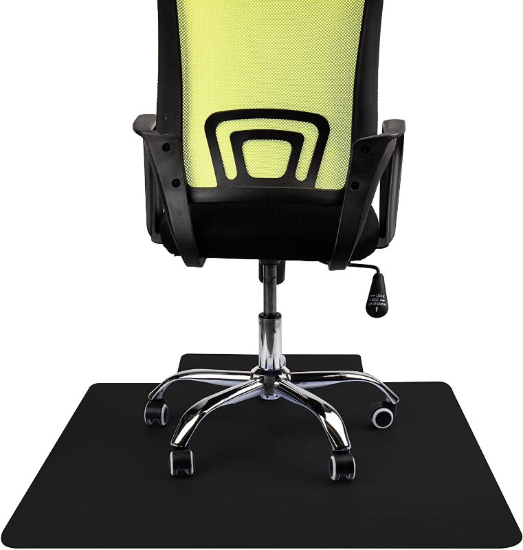 Photo 1 of Mind Reader OFFCMAT-BLK Office Hardwood, 36" x 48" Inches, Easy Glide Computer Desk Chair, Anti-Skid, Stays in Place, 48 (L) x 36 (W) x 0.1 (H), Black Floor Mat
