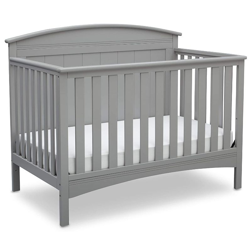 Photo 1 of Delta Children Archer Solid Panel 4-in-1 Convertible Baby Crib, Grey
