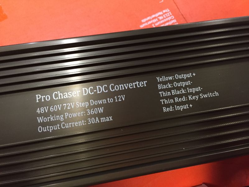 Photo 3 of Pro Chaser DC-DC 72V 60V 48V Volt Voltage to 12V Step Down Voltage Reducer Regulator 180W 15A for Scooters & Bicycles Golf cart (25A 300W)
