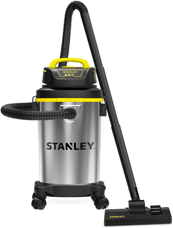 Photo 1 of Stanley Wet/Dry Vacuum, 4 Gallon, 4 Horsepower, Stainless Steel Tank

