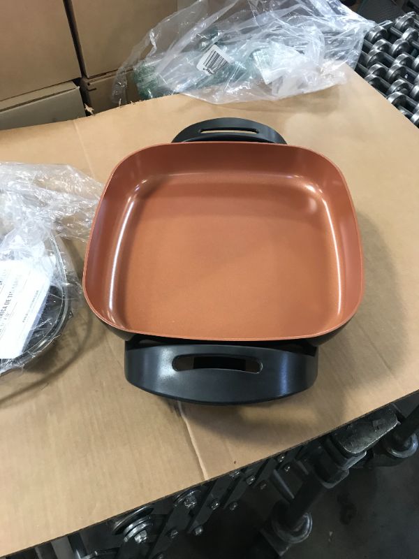 Photo 1 of Bella 12 x 12 inch Electric Skillet with Copper Titanium Coating,