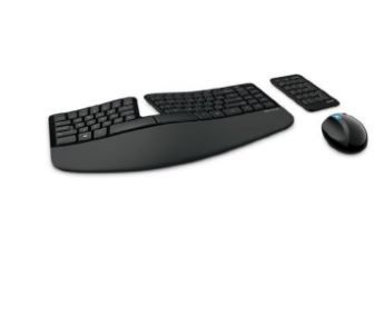 Photo 1 of Microsoft Sculpt Ergonomic Desktop, Black - Wireless USB Keyboard, Keypad, and Mouse
