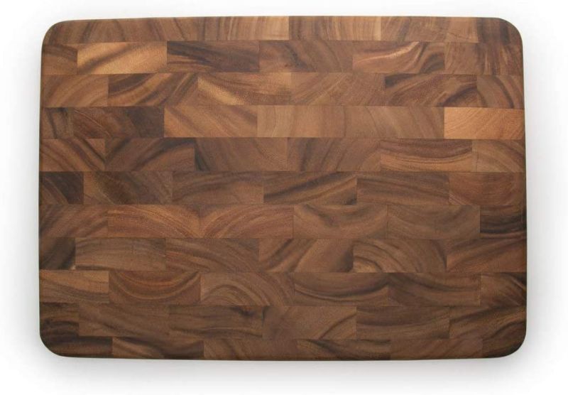 Photo 1 of Ironwood Gourmet Large End Grain Prep Station Acacia Wood Cutting Board, 14 x 20-Inch, Brown
