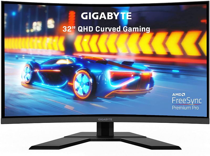Photo 1 of GIGABYTE G32QC A (32" 165Hz 1440P Curved Gaming Monitor, 2560 x 1440 VA 1500R Display, 1ms (MPRT) Response Time, 93% DCI-P3, VESA Display HDR400, FreeSync Premium Pro

