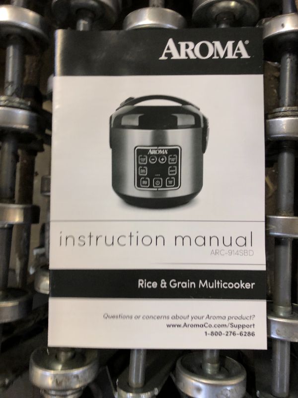 Photo 2 of Aroma Digital Rice Cooker and Food Steamer, Silver, 8 Cup