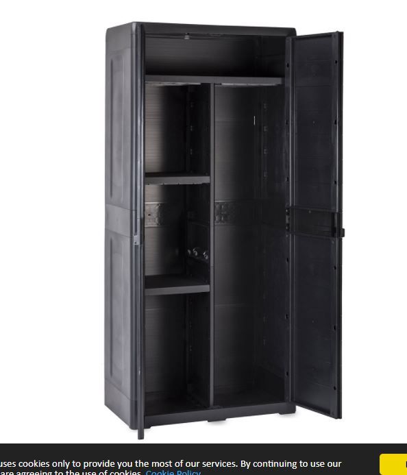 Photo 1 of Cabinet with 2 doors, a tool compartment and 3 height-adjustable shelves.
