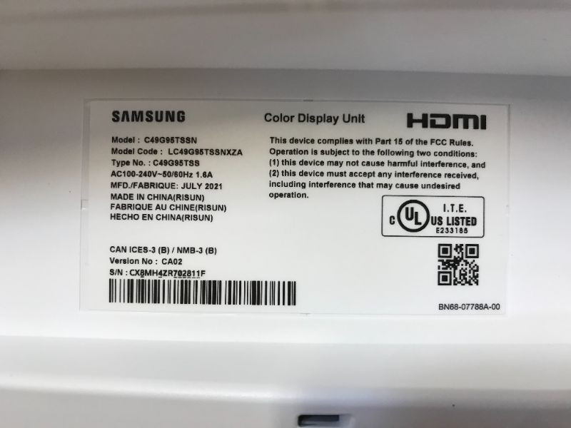 Photo 1 of SAMSUNG 49-inch Odyssey G9 Gaming Monitor | QHD, 240hz, 1000R Curved, QLED, NVIDIA G-SYNC & FreeSync | LC49G95TSSNXZA Model
--- brand new --- open for photos and testing 