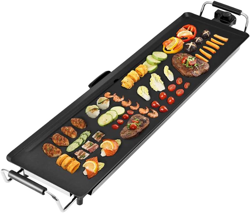 Photo 1 of Electric Teppanyaki Table Top Grill Griddle BBQ Barbecue Nonstick Camping
--- dented on the side -- missing accessories ---