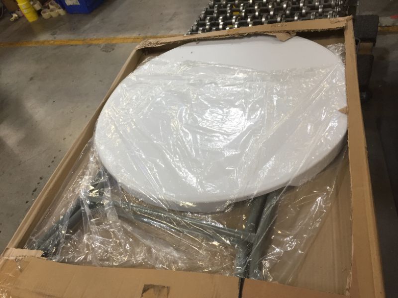 Photo 2 of Flash Furniture Round Granite Plastic Folding Table White