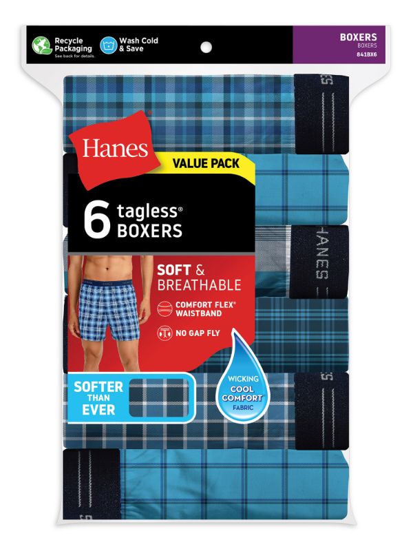 Photo 1 of Hanes Men's Value Pack Woven Boxers, 6 Pack
SIZE 2XL