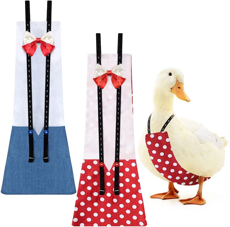 Photo 1 of Frienda 2 Pieces Pet Chicken Diapers Duckling Diapers Goose Clothes Washable and Reusable Pet Diapers Bow Tie Duck Diapers for Poultry
