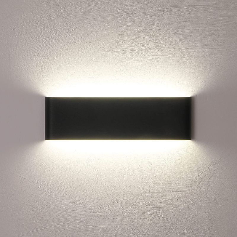 Photo 1 of 9.5 inch Modern Black Silver Brushed Surface Vanity Light Fixtures LED Prevent Glare Wall Light Up and Down Bathroom Lighting Fixtures (Black)
