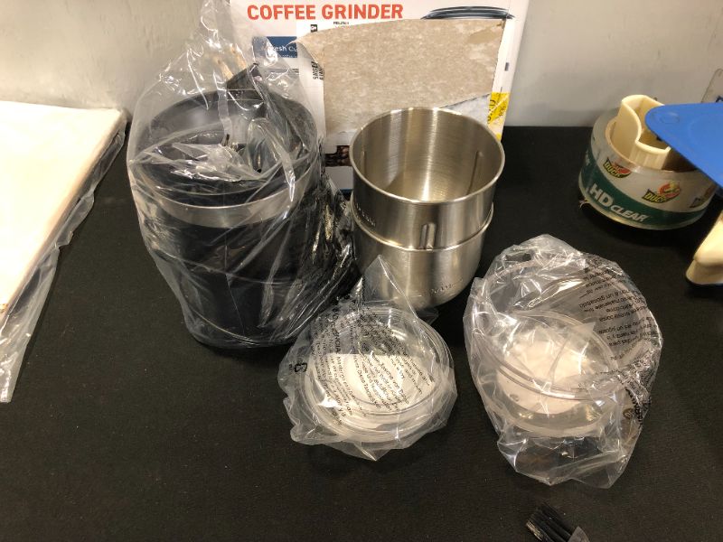 Photo 2 of COSORI Coffee Grinders for Spices and Seeds, Spice Grinder Electric, Herb Grinder, Spice Blender and Coffee Bean Mill, Wet and Dry Grinder, Included 2 Removable Stainless Steel Bowls, 2 Chamber Covers
