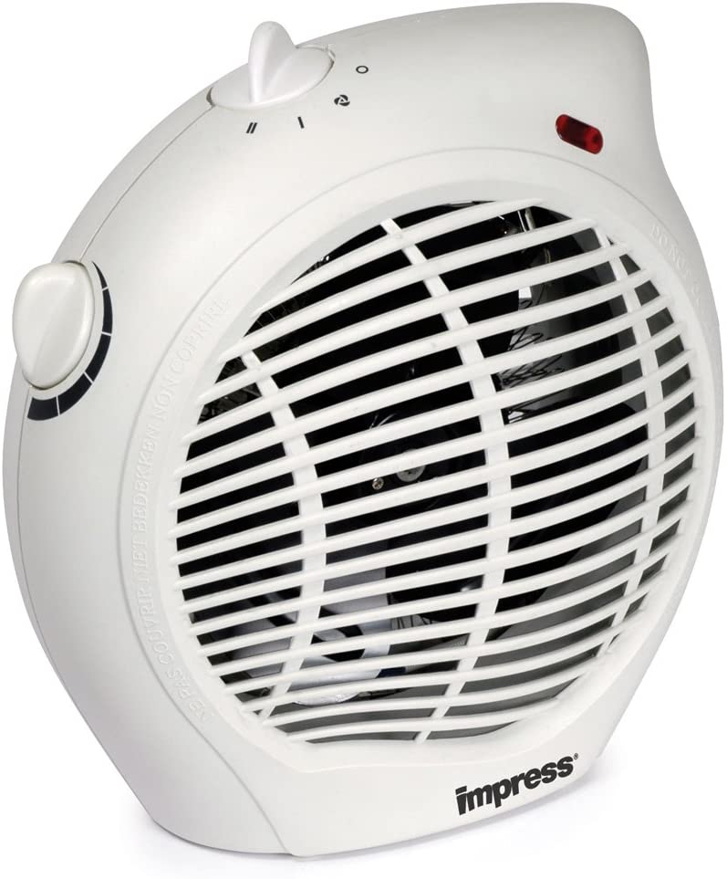 Photo 1 of Impress IM-701 1500-Watt Compact Fan Heater with Adjustable Thermostat, White
