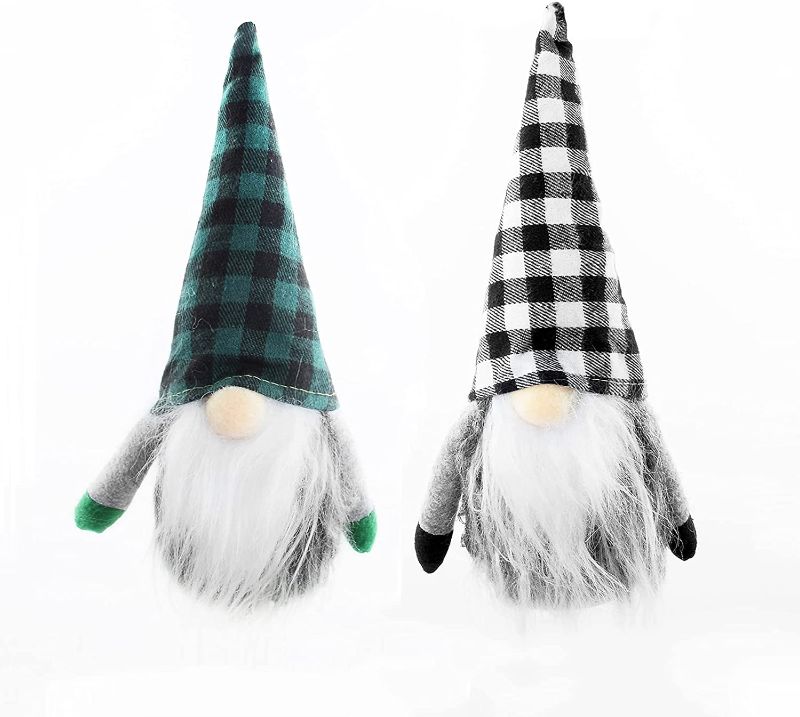 Photo 1 of Gnomes Christmas Decorations 2 Pack, Handmade Long Hat Swedish Santa Gnome Tomte Gnomes, for Xmas Decorations, Home, Table Ornaments
