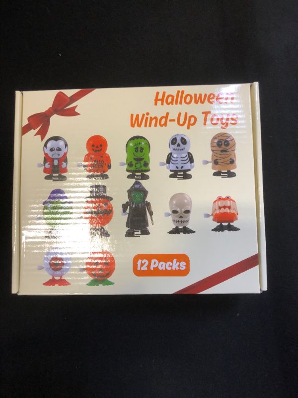 Photo 2 of Halloween Toys for Kids Party Favors - Halloween Kids Gifts Wind Up Toys Bulk Halloween Treats for Toddlers| 12 Pcs Small Toys for Treasure Box Halloween Prizes Goodie Bag Fillers Classroom Supplies
