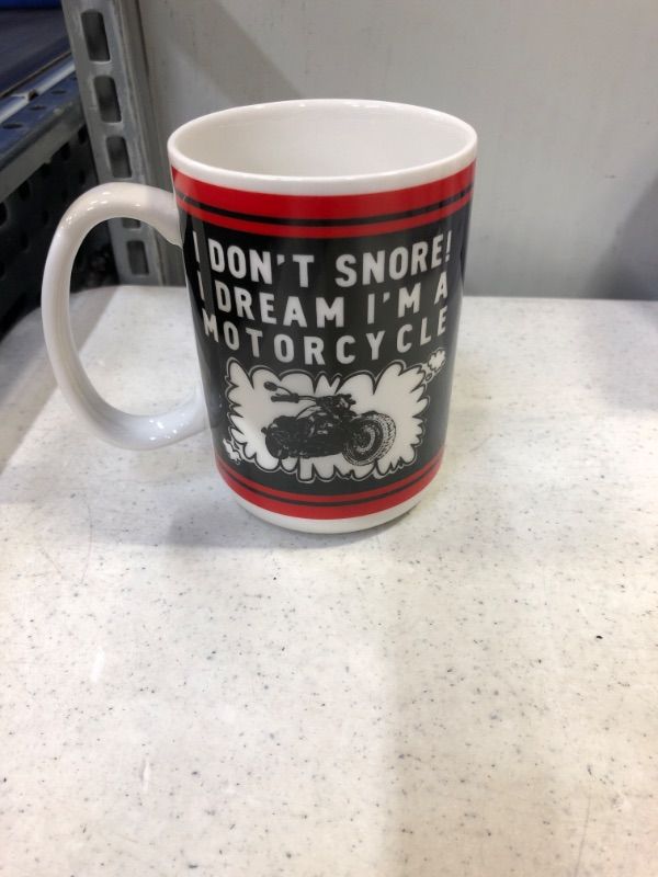 Photo 1 of " I don't snore i dream im a motorcycle" mug