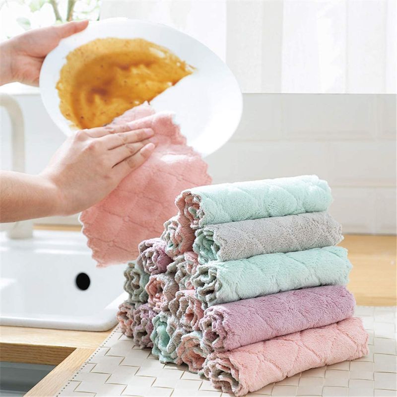 Photo 1 of 15pc Super Absorbent Microfiber Kitchen Dish Cloth High-Efficiency Tableware Household Cleaning Towel Kitchen Tools Gadgets
