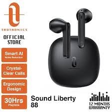 Photo 1 of TaoTronics True Wireless Earbuds SoundLiberty 88, Smart Noise Reduction for Clear Calls, Intuitive Ear Detection, Punchy Bass, IPX8 Waterproof, Built-in Mic, with Charging Case
