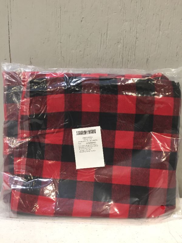 Photo 4 of 48 Inch Large Buffalo Red Plaid Christmas Tree Skirt - Black and Red Checked Christmas Tree Skirts Double Layer Tree Skirt for Holiday Party Mat Decorations