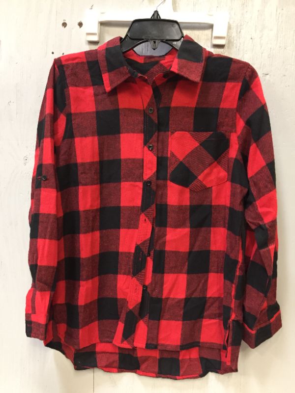 Photo 1 of Generic Brand plaid long sleeve polo shirt red/black Size S