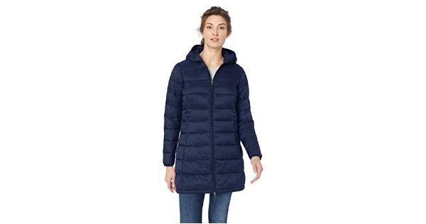 Photo 1 of Essentials Women's Lightweight Water-Resistant Puffer Coat, 
size L