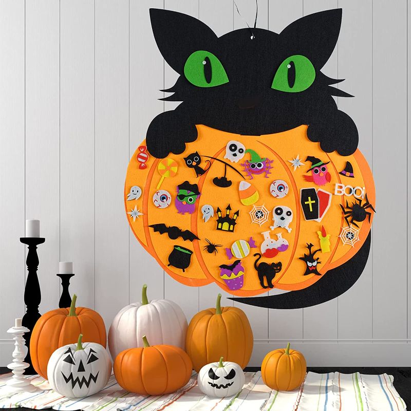 Photo 1 of 
XADP 50PCS DIY Halloween Felt Pumpkins Cat Felt Set Wall Hanging, Halloween Hanging Ornament for Kids, Halloween Party Favor Decorations
