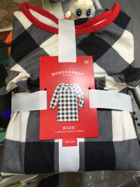 Photo 1 of Kids' Holiday Buffalo Check Flannel Matching Family Pajamas NightGown - Wondershop™ White
Size: 