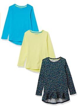 Photo 1 of Amazon Essentials Girls' Long-Sleeve Cotton Jersey Tunic T-Shirts sz M
