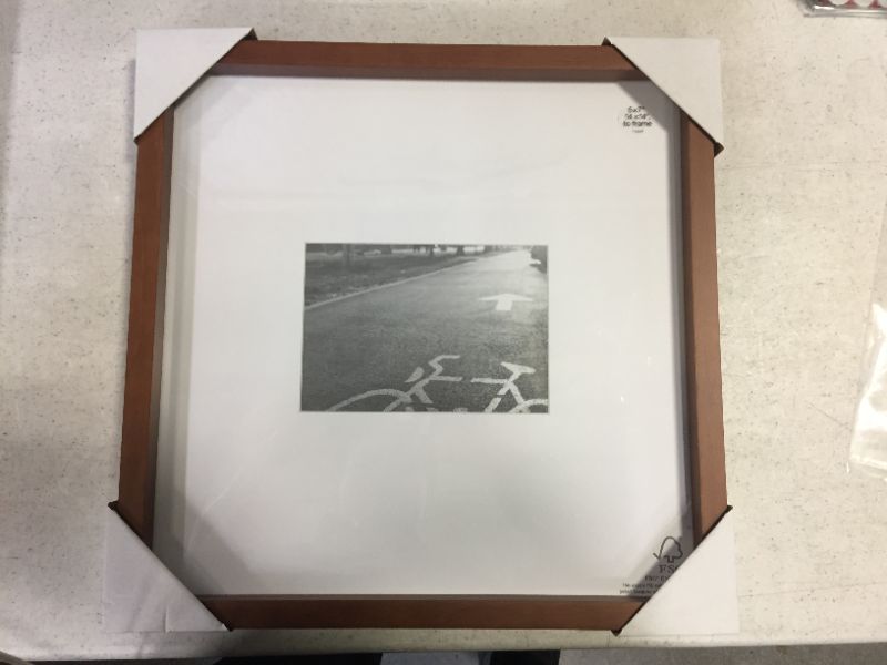 Photo 2 of 14" x 14" Matted to 5" x 7" Mid Tone Single Image Picture Frame Brown - Project
